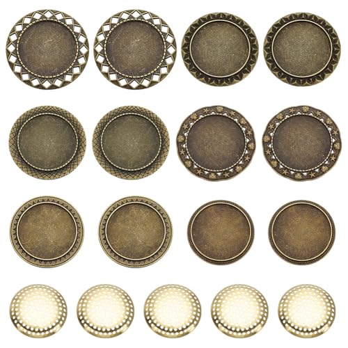 FREEBLOSS 12 Set Unfertige Stickrohlinge Für Broschentabletts Set Aus Messing Sticknadelbasis Für Nadelspitze Mit Messing Nadelnetztablett Für Die Schmuckherstellung von Frauen von FREEBLOSS