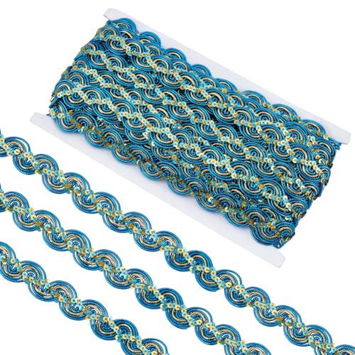 FREEBLOSS 13,7 m Gimpenborte zum Nähen, Spitzenband, dekoratives Gurtband für Kleidung, Vorhänge, Lampenschirm, Kostümzubehör, 2,3 cm breit FREEBLOSS 13,7 m Gimpenborte zum Nähen, Spitzenband, dekoratives Gurtband für Kleidung, Vorhänge, Lampenschirm, Kostümzubehör, 2,3 cm breit von FREEBLOSS
