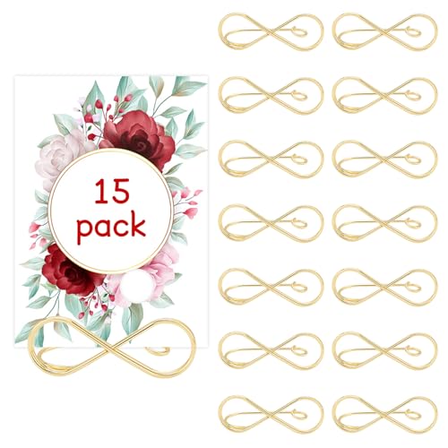 FREEBLOSS 15 Stück Tischnummernhalter Steht In Brillenform Für Hochzeiten, Tischnummernhalter, Tischkartenhalter Für Tisch, Foto, Bild, Karten, Präsentationsständer, Hochzeit, Sitzklammer Für Party von FREEBLOSS