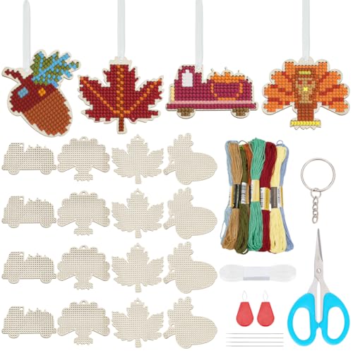FREEBLOSS 16 Stück Kreuzstichset Aus Holz Mit Thanksgiving Thema Kreuzstich Schlüsselanhänger Aus Holz Fädelsets Aus Holz Für Anfänger Erstes Nähset Stick Starter Set Für DIY Projekte Kunsthandwerk FREEBLOSS 16 Stück Kreuzstichset Aus Holz Mit Thanksgiving Thema Kreuzstich Schlüsselanhänger Aus Holz Fädelsets Aus Holz Für Anfänger Erstes Nähset Stick Starter Set Für DIY Projekte Kunsthandwerk von FREEBLOSS