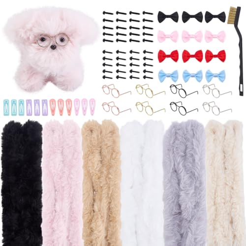 FREEBLOSS 18 Set Pfeifenreiniger Bastelset Pfeifenreiniger Hunde Groß Lang Flauschig Pfeifenreiniger Set Dicke Chenille Stiele Zum Basteln Pfeifenreiniger Bastelbedarf Mit Anleitung Für Anfänger von FREEBLOSS