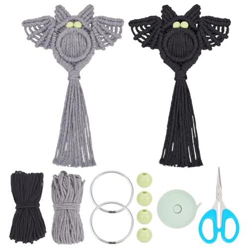 FREEBLOSS 2 Set DIY Halloween Makramee Fledermaus Set Mit Video Tutorial, Makramee Fledermaus Wandbehang, Makramee Fledermaus Hängeteppich, Fledermaus Gewebte Kunst Wanddekoration, Halloween Ornament FREEBLOSS 2 Set DIY Halloween Makramee Fledermaus Set Mit Video Tutorial, Makramee Fledermaus Wandbehang, Makramee Fledermaus Hängeteppich, Fledermaus Gewebte Kunst Wanddekoration, Halloween Ornament von FREEBLOSS