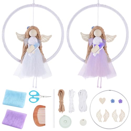 FREEBLOSS 2 Set DIY Makramee Engel Set Makramee Ornament Set Engel Makramee Set Für Anfänger Boho Makramee Engel Puppen Dekor Bastelset Für Erwachsene Mit Anleitung FREEBLOSS 2 Set DIY Makramee Engel Set Makramee Ornament Set Engel Makramee Set Für Anfänger Boho Makramee Engel Puppen Dekor Bastelset Für Erwachsene Mit Anleitung von FREEBLOSS