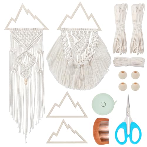 FREEBLOSS 2 Set DIY Makramee-Quasten-Wandbehang-Set, Makramee-Wandteppich, Wandbehang Mit Video-Tutorial, Makramee-Rahmen, Wandbehang-Dekor Für Wohnzimmer, Makramee-Set Für Anfänger Mit Anleitung FREEBLOSS 2 Set DIY Makramee-Quasten-Wandbehang-Set, Makramee-Wandteppich, Wandbehang Mit Video-Tutorial, Makramee-Rahmen, Wandbehang-Dekor Für Wohnzimmer, Makramee-Set Für Anfänger Mit Anleitung von FREEBLOSS