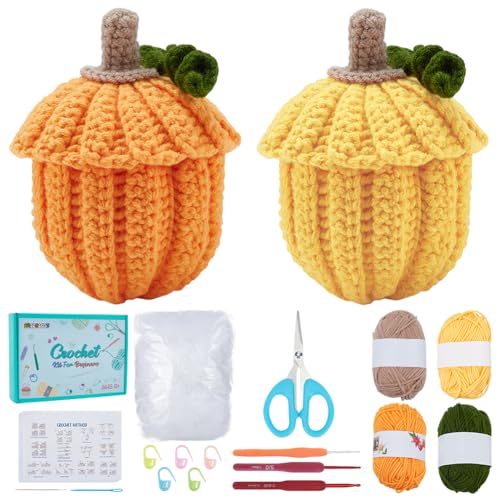FREEBLOSS 2 Set Kürbis Häkelset Für Anfänger Halloween Kürbisse Dekorationen Häkelset Basteln Für Erwachsene Mit Schritt Für Schritt Video Tutorials Garn Zum Häkeln FREEBLOSS 2 Set Kürbis Häkelset Für Anfänger Halloween Kürbisse Dekorationen Häkelset Basteln Für Erwachsene Mit Schritt Für Schritt Video Tutorials Garn Zum Häkeln von FREEBLOSS