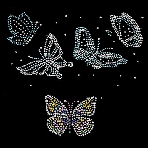 FREEBLOSS 2 x Schmetterlinge zum Aufbügeln, Hotfix-Transfer-Strasssteine, glitzernd, zum Aufbügeln, für Kleidung, T-Shirt, Hochzeit FREEBLOSS 2 x Schmetterlinge zum Aufbügeln, Hotfix-Transfer-Strasssteine, glitzernd, zum Aufbügeln, für Kleidung, T-Shirt, Hochzeit von FREEBLOSS
