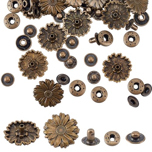 FREEBLOSS 20 Set Antike Druckknöpfe Vintage Blumen Druckknöpfe Lederverschluss Dekorative Nieten Messing Druckknopf Set Für Handtaschen Geldbörsen Nähen Kleidung FREEBLOSS 20 Set Antike Druckknöpfe Vintage Blumen Druckknöpfe Lederverschluss Dekorative Nieten Messing Druckknopf Set Für Handtaschen Geldbörsen Nähen Kleidung von FREEBLOSS