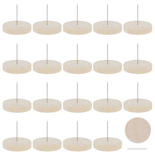 FREEBLOSS 20 Stück 2" einzelne Stahlnadeln Zum Häkeln Puppenständer Filzen Puppen Displayhalter Mit Holzsockel Für Häkelpuppen Filzen Tierpuppen Display von FREEBLOSS