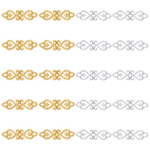 FREEBLOSS 20 Stück Bügelflicken Zum Aufbügeln Nähflicken Bestickte Flicken Bestickte Aufnäher Kleidungsflicken Bügelflicken Für Hüte Goldfarbene Scroll Besatz Nähflicken von FREEBLOSS