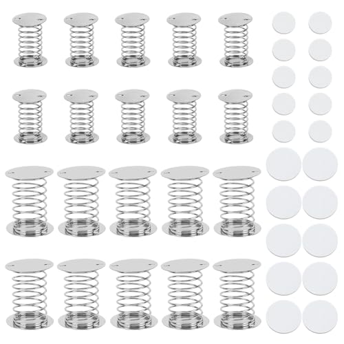 FREEBLOSS 20 Stück Metallfederbasis 35mm /45mm Silbernes Spiral Wackelfeder Set Mit Doppelseitigem Klebeband Schüttelfeder Wackelfedern Zur Kartenherstellung Action Wackelfedern Zum Basteln von FREEBLOSS
