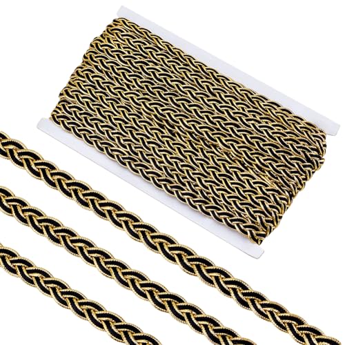 FREEBLOSS 20 Yards Gimpe Borte zum Nähen von Spitzenbändern mit goldenem Rand, dekoratives Gurtband für Kleidung, Vorhänge, Lampenschirm, Kostümzubehör, 1,3 cm breit FREEBLOSS 20 Yards Gimpe Borte zum Nähen von Spitzenbändern mit goldenem Rand, dekoratives Gurtband für Kleidung, Vorhänge, Lampenschirm, Kostümzubehör, 1,3 cm breit von FREEBLOSS
