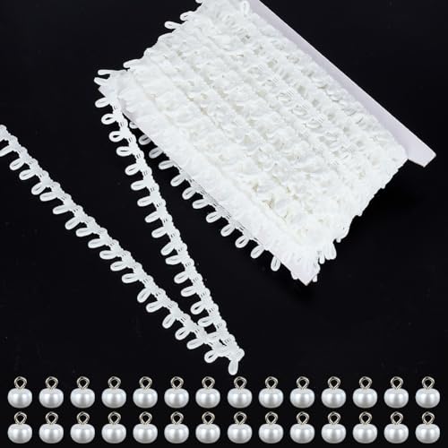 FREEBLOSS 22,7 m geflochtene Borte mit elastischen Knopfschlaufen, 100 Perlenknöpfe, Knopfschlaufen, Zopfverzierung, elastische Schnur mit Knopfloch, Knopfschlaufe, Stretchband zum Basteln und Nähen FREEBLOSS 22,7 m geflochtene Borte mit elastischen Knopfschlaufen, 100 Perlenknöpfe, Knopfschlaufen, Zopfverzierung, elastische Schnur mit Knopfloch, Knopfschlaufe, Stretchband zum Basteln und Nähen von FREEBLOSS