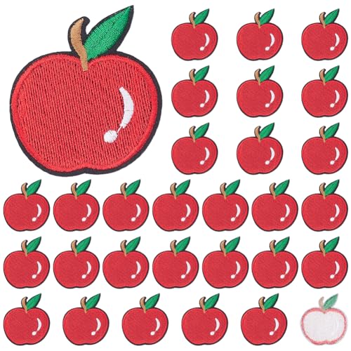 FREEBLOSS 30 Stück Äpfel Patches Bestickte Bügelflicken Applikationen Für Kleidung Dekorative Patches Stickflicken Für Kleidung Aufnäher Für Hüte Kleidungsreparatur von FREEBLOSS