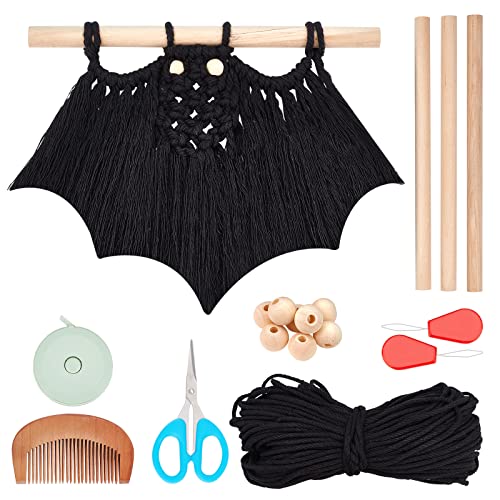 FREEBLOSS 3er Set Halloween Makramee Fledermaus-Macramé-Set für Anfänger mit Anleitung Halloween Dekoration Makramee Wandbehang für Geschenke FREEBLOSS 3er Set Halloween Makramee Fledermaus-Macramé-Set für Anfänger mit Anleitung Halloween Dekoration Makramee Wandbehang für Geschenke von FREEBLOSS