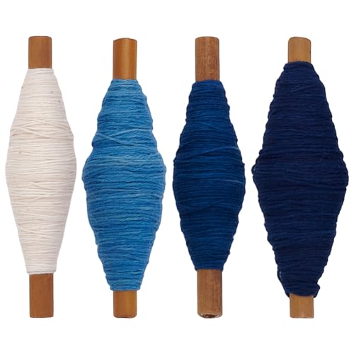 FREEBLOSS 4 Farbe 153 Yards Sashiko Garn Baumwollstickgarn Japanisches Quilting & Sticken Sashiko Zubehör Nähgarn Sashiko Garn Blau Gefärbtes Garn von FREEBLOSS
