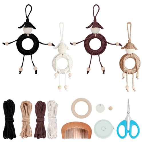FREEBLOSS 4 Satz DIY Makramee Schaf Makramee Kit für Anfänger Makramee hängende Ornament DIY Makramee Schaf Ornamente Makramee Starter Kits für Geburtstagsgeschenke FREEBLOSS 4 Satz DIY Makramee Schaf Makramee Kit für Anfänger Makramee hängende Ornament DIY Makramee Schaf Ornamente Makramee Starter Kits für Geburtstagsgeschenke von FREEBLOSS