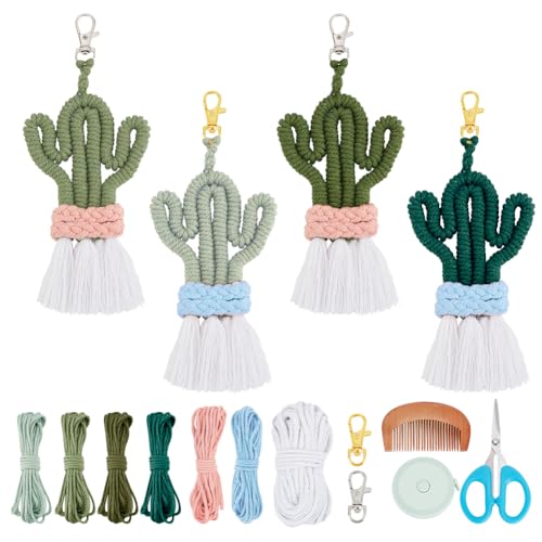 FREEBLOSS 4 Satz Makramee Schlüsselanhänger Set mit Video Anleitung DIY Makramee Kaktus Schlüsselanhänger Set Makramee hängendes Ornament Makramee hängende Dekoration DIY Makramee Kit für Anfänger FREEBLOSS 4 Satz Makramee Schlüsselanhänger Set mit Video Anleitung DIY Makramee Kaktus Schlüsselanhänger Set Makramee hängendes Ornament Makramee hängende Dekoration DIY Makramee Kit für Anfänger von FREEBLOSS