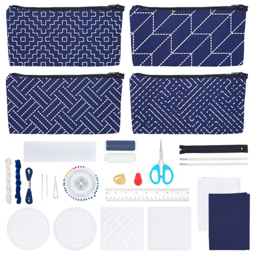 FREEBLOSS 4 Set Sashiko Taschen Set Sashiko Beutel Set DIY Set Zur Herstellung von Sashiko Taschen Mit PET Sashiko Schablone Sashiko Set Für Anfänger Freundliche Heimdekoration Geschenkideen FREEBLOSS 4 Set Sashiko Taschen Set Sashiko Beutel Set DIY Set Zur Herstellung von Sashiko Taschen Mit PET Sashiko Schablone Sashiko Set Für Anfänger Freundliche Heimdekoration Geschenkideen von FREEBLOSS