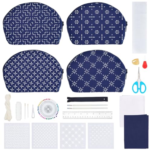FREEBLOSS 4 Set Sashiko Taschen Set Sashiko Geldbörsen Set DIY Set Zur Herstellung von Sashiko Taschen Mit PET Sashiko Schablone Sashiko Set Für Anfänger Freundliche Heimdekoration Geschenkideen FREEBLOSS 4 Set Sashiko Taschen Set Sashiko Geldbörsen Set DIY Set Zur Herstellung von Sashiko Taschen Mit PET Sashiko Schablone Sashiko Set Für Anfänger Freundliche Heimdekoration Geschenkideen von FREEBLOSS