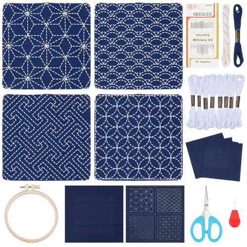 FREEBLOSS 4 Set Sashiko Untersetzer DIY Mit Anleitung Vorgedrucktes Sashiko Set Für Anfänger Sashiko Übungsprojekt Stickset Bedruckter Sashiko Stoffuntersetzer FREEBLOSS 4 Set Sashiko Untersetzer DIY Mit Anleitung Vorgedrucktes Sashiko Set Für Anfänger Sashiko Übungsprojekt Stickset Bedruckter Sashiko Stoffuntersetzer von FREEBLOSS