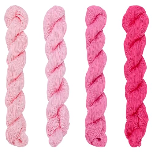 FREEBLOSS 4 Stück Sashiko Garn Sashiko Strang 4 x 100 m Stickgarn Aus Reiner Baumwolle Japanische Nähgarne Nähset Zubehör Zum Quilten Und Sticken 4 rosa Themenfarben von FREEBLOSS