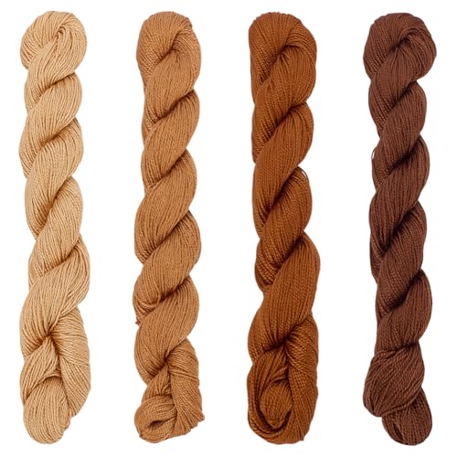 FREEBLOSS 4 Stück Sashiko Garn Sashiko Strang 4 x 100 m Stickgarn Aus Reiner Baumwolle Japanische Nähgarne Quilt Und Stick Nähset Zubehör 4 braune Themenfarben von FREEBLOSS