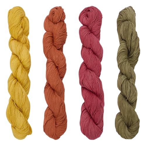 FREEBLOSS 4 Stück Sashiko Nähgarn 120 Yards * 4 Farben Natürlich Gefärbtes Baumwoll Stickgarn Japanisches Quilting Und Stick Sashiko Kit Zubehör von FREEBLOSS