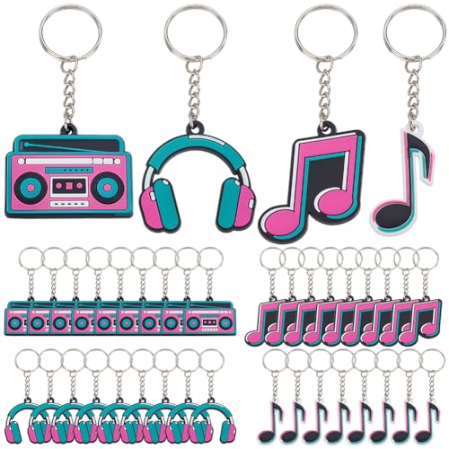 FREEBLOSS 40 x Schlüsselanhänger Mit Musikthema Musik Party Geschenke Charm Schlüsselring Mit 4 Anhängern Für Männer Und Frauen Länge 3.4~3.9" FREEBLOSS 40 x Schlüsselanhänger Mit Musikthema Musik Party Geschenke Charm Schlüsselring Mit 4 Anhängern Für Männer Und Frauen Länge 3.4~3.9" von FREEBLOSS