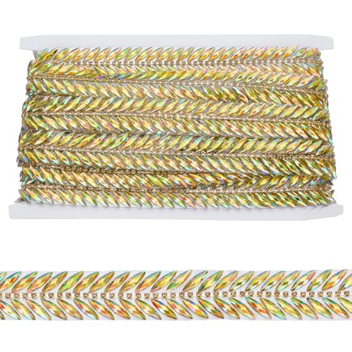 FREEBLOSS 5 Yards Kristall Strassbesatz Glitzerband Zum Basteln Aufbügeln von Strassstreifen Für Kleidung Diamantstreifen Rolle Für Hochzeitsdekoration von FREEBLOSS