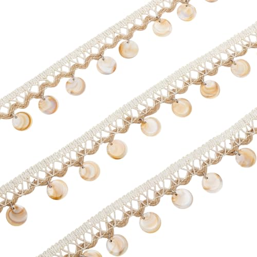 FREEBLOSS 5 Yards Muschel Fransenbesatz Gimp Zopfbesatz 0.83 Zoll Breit Gewebter Zopf Nähverzierungen Muschel Dekorative Polsterung Für Dekoration Basteln Kostümzubehör von FREEBLOSS