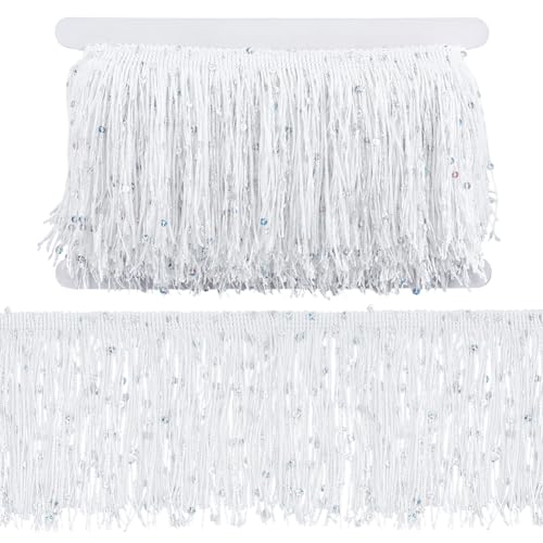 FREEBLOSS 5 Yards Pailletten Fransenbesatz Pailletten Spitzenquaste Fransenbesatz Nähfransenbesatz Für DIY Kleider Nähen Basteln Kostüme Dekoration Tanzbekleidung Bühnendekoration 4'' breit FREEBLOSS 5 Yards Pailletten Fransenbesatz Pailletten Spitzenquaste Fransenbesatz Nähfransenbesatz Für DIY Kleider Nähen Basteln Kostüme Dekoration Tanzbekleidung Bühnendekoration 4'' breit von FREEBLOSS