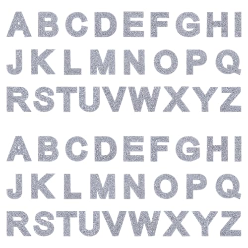 FREEBLOSS 52 x Strass-Buchstaben-Aufnäher A-Z, Alphabet-Applikation, Aufbügler, Buchstaben-Aufkleber für Kleidung, Strass-Reparaturflicken von FREEBLOSS