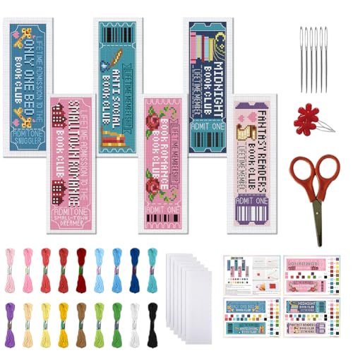 FREEBLOSS 6 PCS Kreuzstich Lesezeichen Set Für Anfänger Buchclub Gestempeltes Kreuzstich Set DIY Stickerei Lesezeichen Mit Anleitung 8'' x 2.4'' FREEBLOSS 6 PCS Kreuzstich Lesezeichen Set Für Anfänger Buchclub Gestempeltes Kreuzstich Set DIY Stickerei Lesezeichen Mit Anleitung 8'' x 2.4'' von FREEBLOSS
