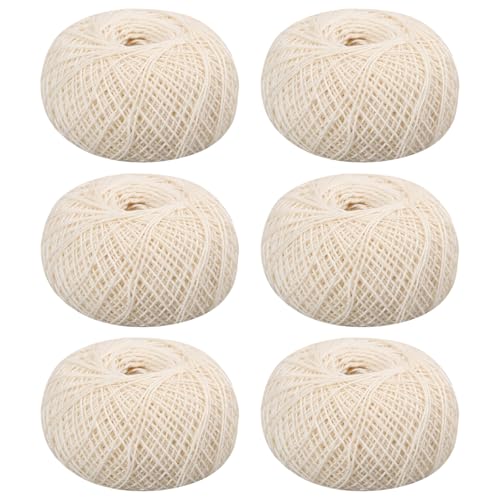 FREEBLOSS 6 STÜCK Sashiko Garn 6 x 150 m 100% Baumwolle Stickgarn Weiß Handnähgarn 4 Stränge Sashiko Quiltgarn Zum Nähen von Handarbeiten von FREEBLOSS