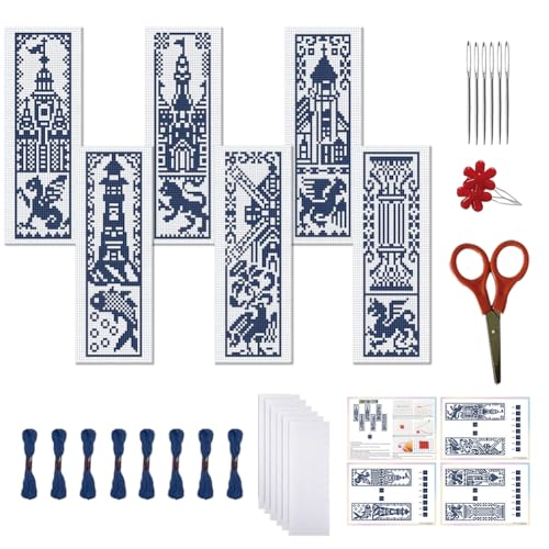 FREEBLOSS 6 Set Einfarbige Kreuzstich Lesezeichen Sets Mit Stadtstempel Kreuzstich Set Stick Lesezeichen Set Für Anfänger Mit Filz Stickgarn Auf Der Rückseite Für Buchliebhaber 8x2.4'' FREEBLOSS 6 Set Einfarbige Kreuzstich Lesezeichen Sets Mit Stadtstempel Kreuzstich Set Stick Lesezeichen Set Für Anfänger Mit Filz Stickgarn Auf Der Rückseite Für Buchliebhaber 8x2.4'' von FREEBLOSS