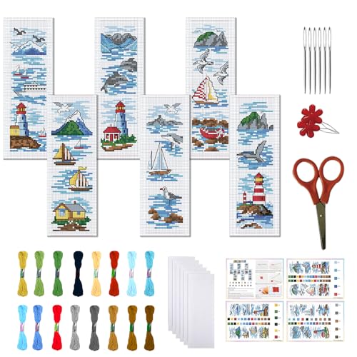 FREEBLOSS 6 Set Kreuzstich Lesezeichen Set Gestempeltes Kreuzstich Stickset Zum Thema „Ozeanblick“ Mit Anleitung Für Erwachsene 8'' x 2.4'' FREEBLOSS 6 Set Kreuzstich Lesezeichen Set Gestempeltes Kreuzstich Stickset Zum Thema „Ozeanblick“ Mit Anleitung Für Erwachsene 8'' x 2.4'' von FREEBLOSS