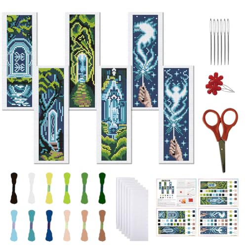 FREEBLOSS 6 Set Kreuzstich Lesezeichen Sets DIY Lesezeichen Kreuzstich Kits Stick Lesezeichen Mit Gestempeltem Muster „Magische Welt“ Für Anfänger Stickset Für Jedermann DIY Stick Lesezeichen FREEBLOSS 6 Set Kreuzstich Lesezeichen Sets DIY Lesezeichen Kreuzstich Kits Stick Lesezeichen Mit Gestempeltem Muster „Magische Welt“ Für Anfänger Stickset Für Jedermann DIY Stick Lesezeichen von FREEBLOSS