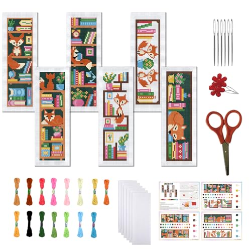 FREEBLOSS 6 Set Kreuzstich Lesezeichen Sets Fuchs Bücherregal Muster Gestempeltes Stickset Stich Lesezeichen DIY Lesezeichen Bedruckte Kreuzstich Sets Mit Anleitung Für Anfänger Und Erwachsene FREEBLOSS 6 Set Kreuzstich Lesezeichen Sets Fuchs Bücherregal Muster Gestempeltes Stickset Stich Lesezeichen DIY Lesezeichen Bedruckte Kreuzstich Sets Mit Anleitung Für Anfänger Und Erwachsene von FREEBLOSS
