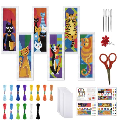 FREEBLOSS 6 Set Kreuzstich Lesezeichen Sets Katzenmuster Gestempeltes Kreuzstich Set DIY Stickset Lesezeichen Bastelset Mit Anleitung Für Anfänger 6x20cm FREEBLOSS 6 Set Kreuzstich Lesezeichen Sets Katzenmuster Gestempeltes Kreuzstich Set DIY Stickset Lesezeichen Bastelset Mit Anleitung Für Anfänger 6x20cm von FREEBLOSS