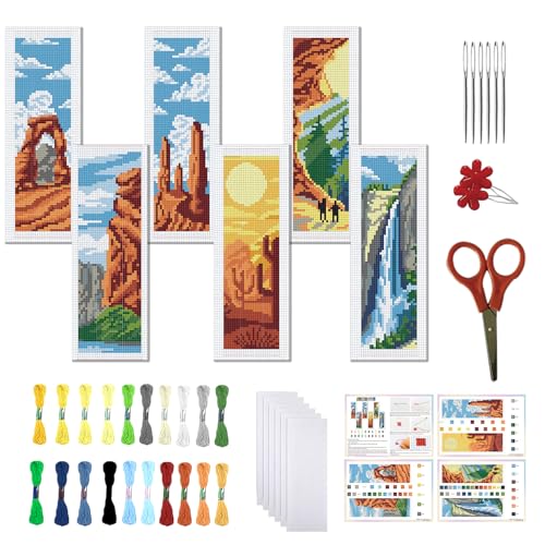 FREEBLOSS 6 Set Kreuzstich Lesezeichen Sets Naturpark Muster DIY Lesezeichen als Geschenk Für Erwachsene Gestempeltes Kreuzstich Set DIY Stick Lesezeichen Für Anfänger Mit Anleitung 6x20cm FREEBLOSS 6 Set Kreuzstich Lesezeichen Sets Naturpark Muster DIY Lesezeichen als Geschenk Für Erwachsene Gestempeltes Kreuzstich Set DIY Stick Lesezeichen Für Anfänger Mit Anleitung 6x20cm von FREEBLOSS