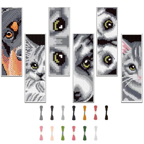 FREEBLOSS 6 Set Lesezeichen Kreuzstich Kits Kreuzstich Set Stickbilder Kreuzstich Katzen und Hunde Muster Lesezeichen Sticken Stickset Für Anfänger FREEBLOSS 6 Set Lesezeichen Kreuzstich Kits Kreuzstich Set Stickbilder Kreuzstich Katzen und Hunde Muster Lesezeichen Sticken Stickset Für Anfänger von FREEBLOSS