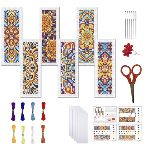 FREEBLOSS 6 Set Mit Mandala Stempeln Kreuzstich Lesezeichen Set Kreuzstich Set Stick Lesezeichen Set Für Erwachsene Und Anfänger Mit Filz Stickgarn Auf Der Rückseite Für Buchliebhaber 8x2.4'' FREEBLOSS 6 Set Mit Mandala Stempeln Kreuzstich Lesezeichen Set Kreuzstich Set Stick Lesezeichen Set Für Erwachsene Und Anfänger Mit Filz Stickgarn Auf Der Rückseite Für Buchliebhaber 8x2.4'' von FREEBLOSS