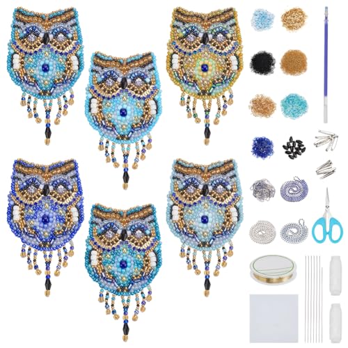 FREEBLOSS 6 Stück Perlen Stickset, Eulen Aufnäher Set, Perlen Applikationen, Pailletten Aufnäher, Perlen Aufnäher, Bestickter Dekorativer Aufnäher, Aufnäher Für Jacken, Jeans, Kleidung, Mützen FREEBLOSS 6 Stück Perlen Stickset, Eulen Aufnäher Set, Perlen Applikationen, Pailletten Aufnäher, Perlen Aufnäher, Bestickter Dekorativer Aufnäher, Aufnäher Für Jacken, Jeans, Kleidung, Mützen von FREEBLOSS