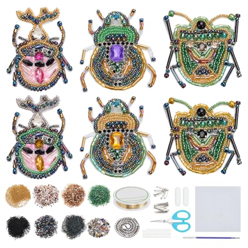 FREEBLOSS 6 Stück Perlen Stickset, Insekten Aufnäher Set, Perlen Applikationen, Pailletten Aufnäher, Perlen Aufnäher, Bestickter Dekorativer Aufnäher, Aufnäher, Aufnäher Für Jacken, Jeans FREEBLOSS 6 Stück Perlen Stickset, Insekten Aufnäher Set, Perlen Applikationen, Pailletten Aufnäher, Perlen Aufnäher, Bestickter Dekorativer Aufnäher, Aufnäher, Aufnäher Für Jacken, Jeans von FREEBLOSS