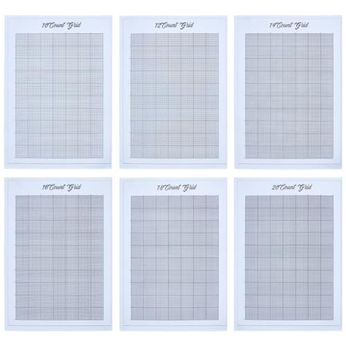 FREEBLOSS 6 Stück Wasserlösliches Kreuzstich Millimeterpapier Auflösbares Stick Transferpapier 8.3x11.7'' Kreuzstich Rohlinge Für Die Reparatur von Kleidungsstickereien 10CT/12CT/14CT/16CT/18CT/20CT von FREEBLOSS