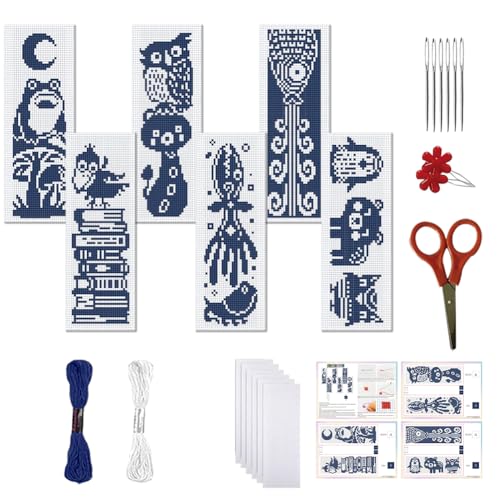 FREEBLOSS 6 Teiliges Kreuzstich Lesezeichen Set Für Erwachsene Anfänger Kreuzstich Set Mit Tiermuster Und Anleitung Selbstklebendes Lesezeichen Aus Filz Zum Sticken FREEBLOSS 6 Teiliges Kreuzstich Lesezeichen Set Für Erwachsene Anfänger Kreuzstich Set Mit Tiermuster Und Anleitung Selbstklebendes Lesezeichen Aus Filz Zum Sticken von FREEBLOSS