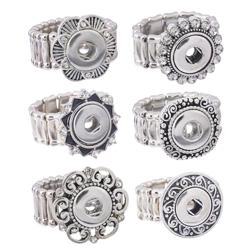 FREEBLOSS 6 verstellbare Druckknöpfe, Ringe, 6 Muster, Sprengring, Charms, Metallring, Zubehör, Schmuckherstellung FREEBLOSS 6 verstellbare Druckknöpfe, Ringe, 6 Muster, Sprengring, Charms, Metallring, Zubehör, Schmuckherstellung von FREEBLOSS