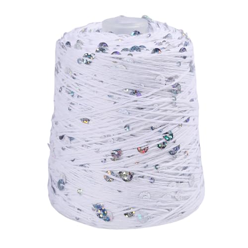 FREEBLOSS 600 Meter schimmerndes Paillettengarn, 100 % Baumwolle, glitzerndes Garn zum Häkeln, Stricken, Weben, 200 g FREEBLOSS 600 Meter schimmerndes Paillettengarn, 100 % Baumwolle, glitzerndes Garn zum Häkeln, Stricken, Weben, 200 g von FREEBLOSS