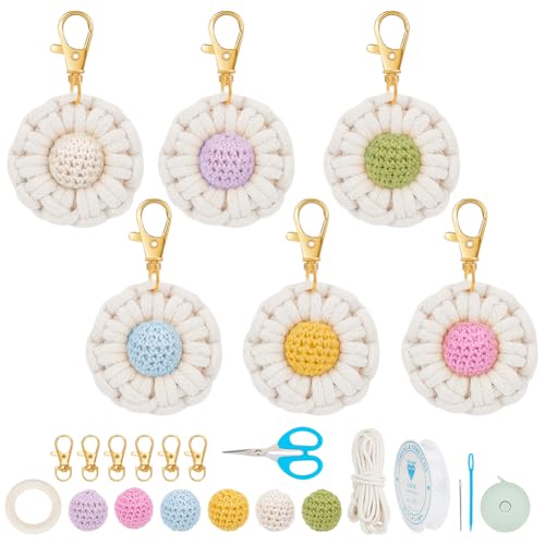 FREEBLOSS 6er Set DIY Makramee Schlüsselanhänger Makramee Schlüsselanhänger Kit Blume Makramee Quaste Schlüsselanhänger Kit mit Video-Tutorials Makramee-Schlüsselanhänger-Set für Anfänger FREEBLOSS 6er Set DIY Makramee Schlüsselanhänger Makramee Schlüsselanhänger Kit Blume Makramee Quaste Schlüsselanhänger Kit mit Video-Tutorials Makramee-Schlüsselanhänger-Set für Anfänger von FREEBLOSS