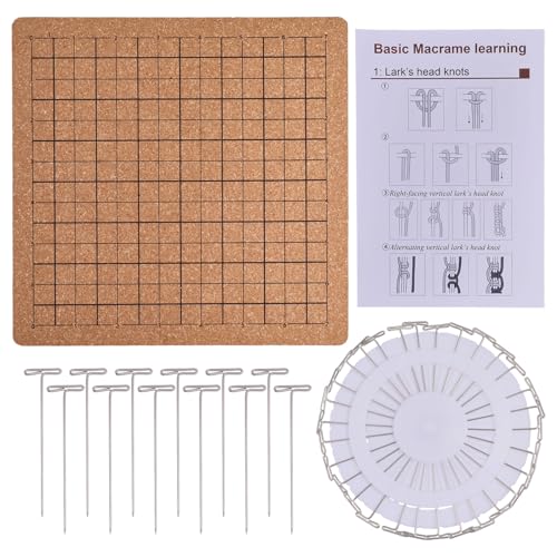 FREEBLOSS 8''*8'' Makramee Brett Und Stecknadeln Webwerkzeug Zubehör Makramee Projektbrett Makramee Werkzeuge Zum Flechten von Kordeln Armbändern von FREEBLOSS